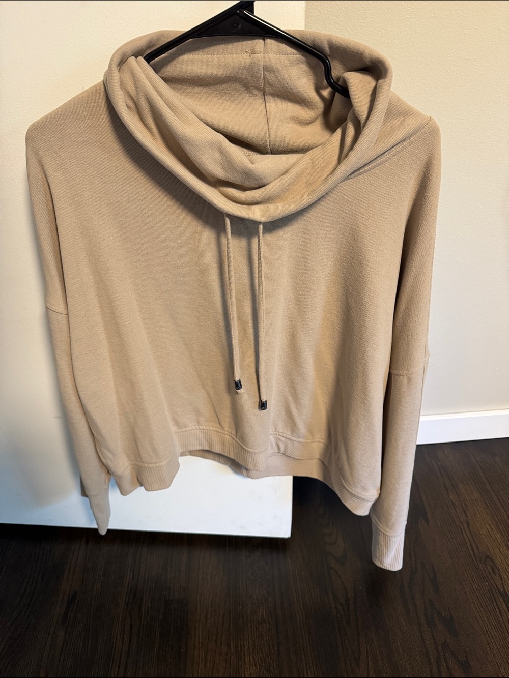 Cable & Gauge Beige Cowl Neck Sweater Hoodie